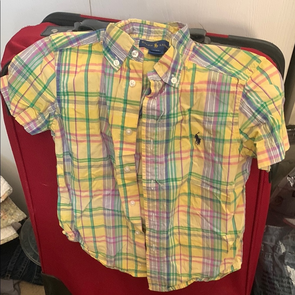 Ralph Lauren Kids Yellow Plaid Shirt
